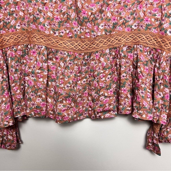 Easel Floral Lace Peasant Bohemian Spring Loose Blouse NEW M - Picture 10 of 14